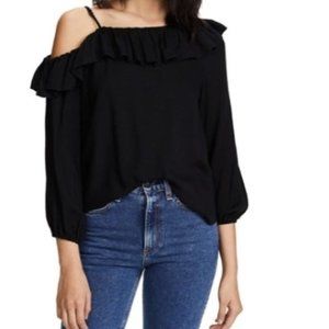 Ella Moss Black One Off Shoulder  Black Top Sz XS